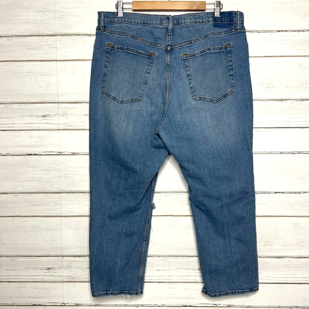 Abercrombie & Fitch Ankle Straight Jeans Plus Size 18 Short Light Wash Denim - Picture 2 of 9